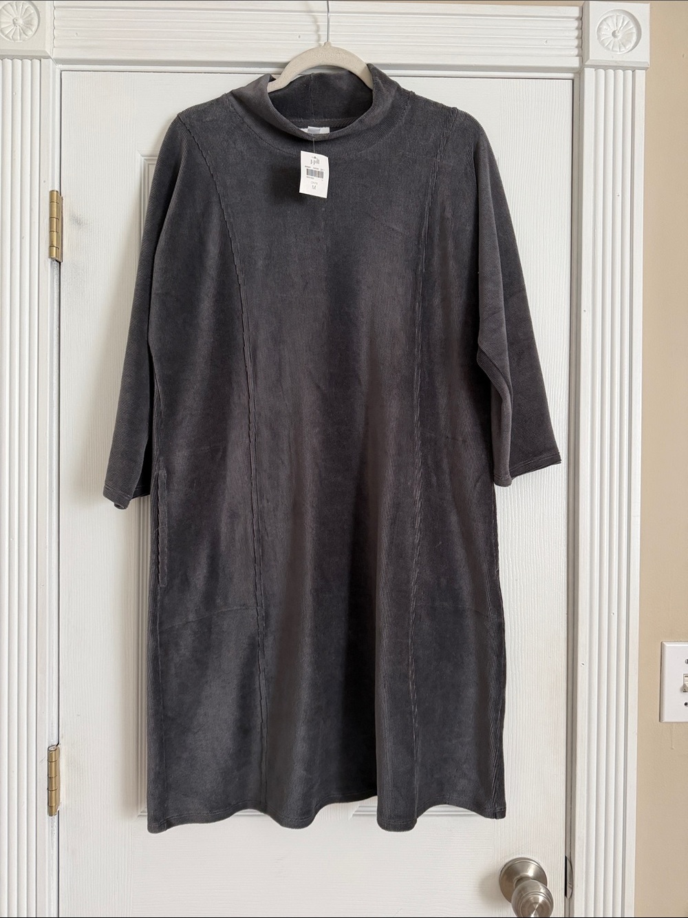 J. Jill  corduroy Mock-Neck Midi Shift Dress